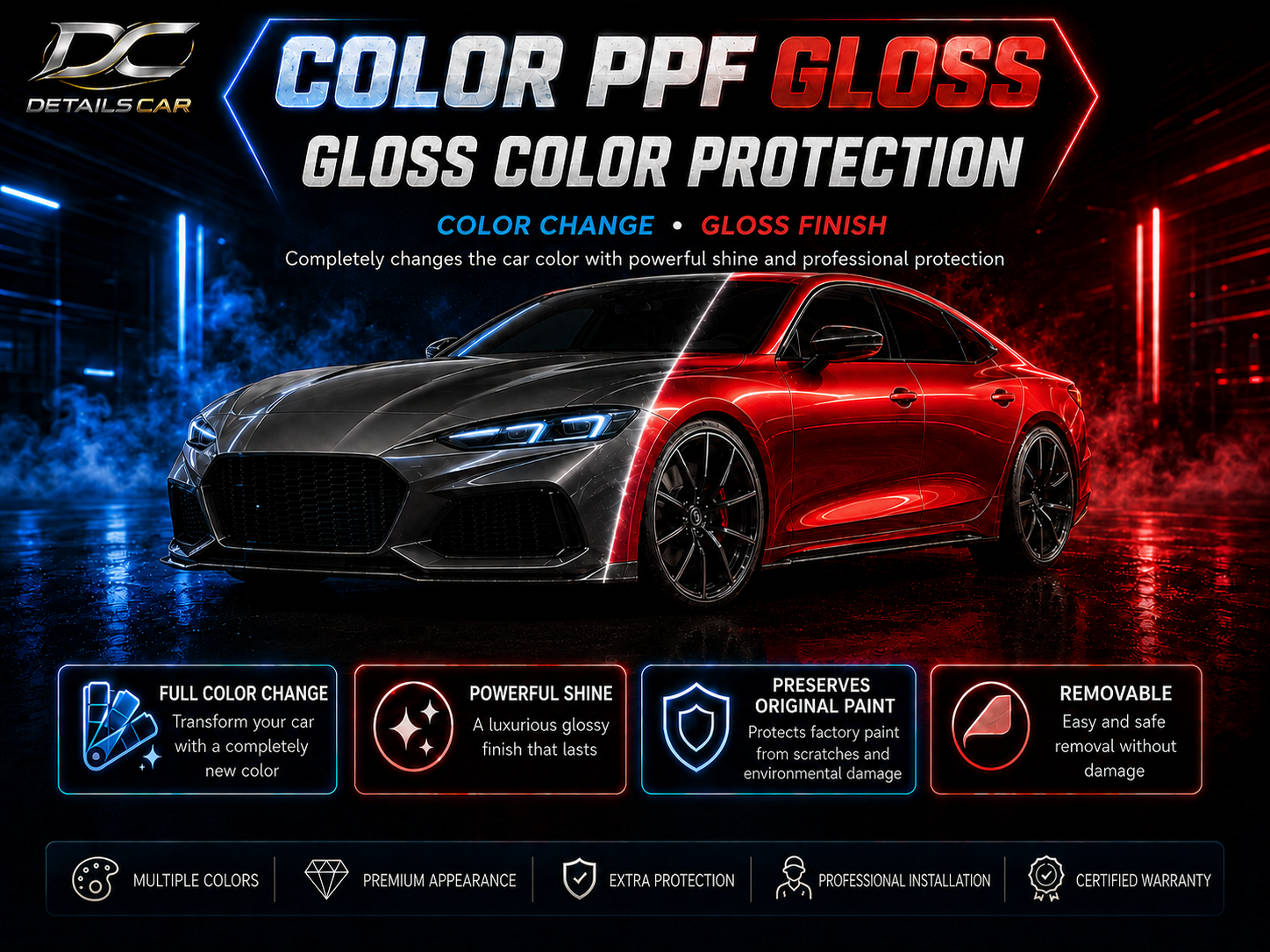 Gloss color PPF protection